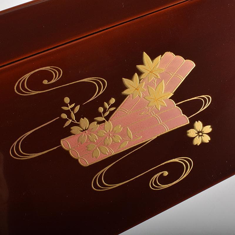 茶道具　溜塗　花筏蒔絵　茶箱　茶碗　棗など　八点　一式　V　R7073