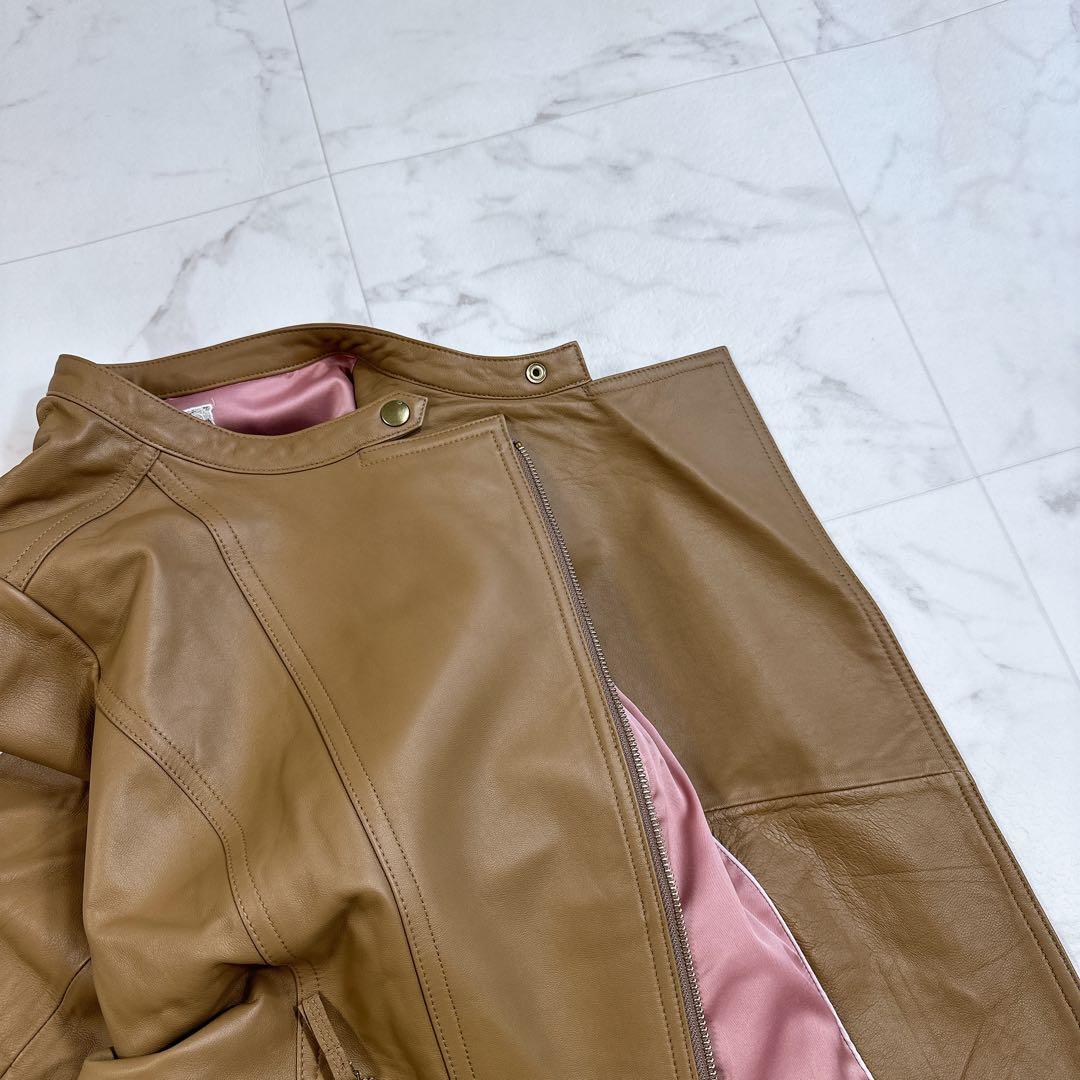 ローズティアラ 超美品　ラムレザー　ライダースジャケット　46サイズ　ブルゾン