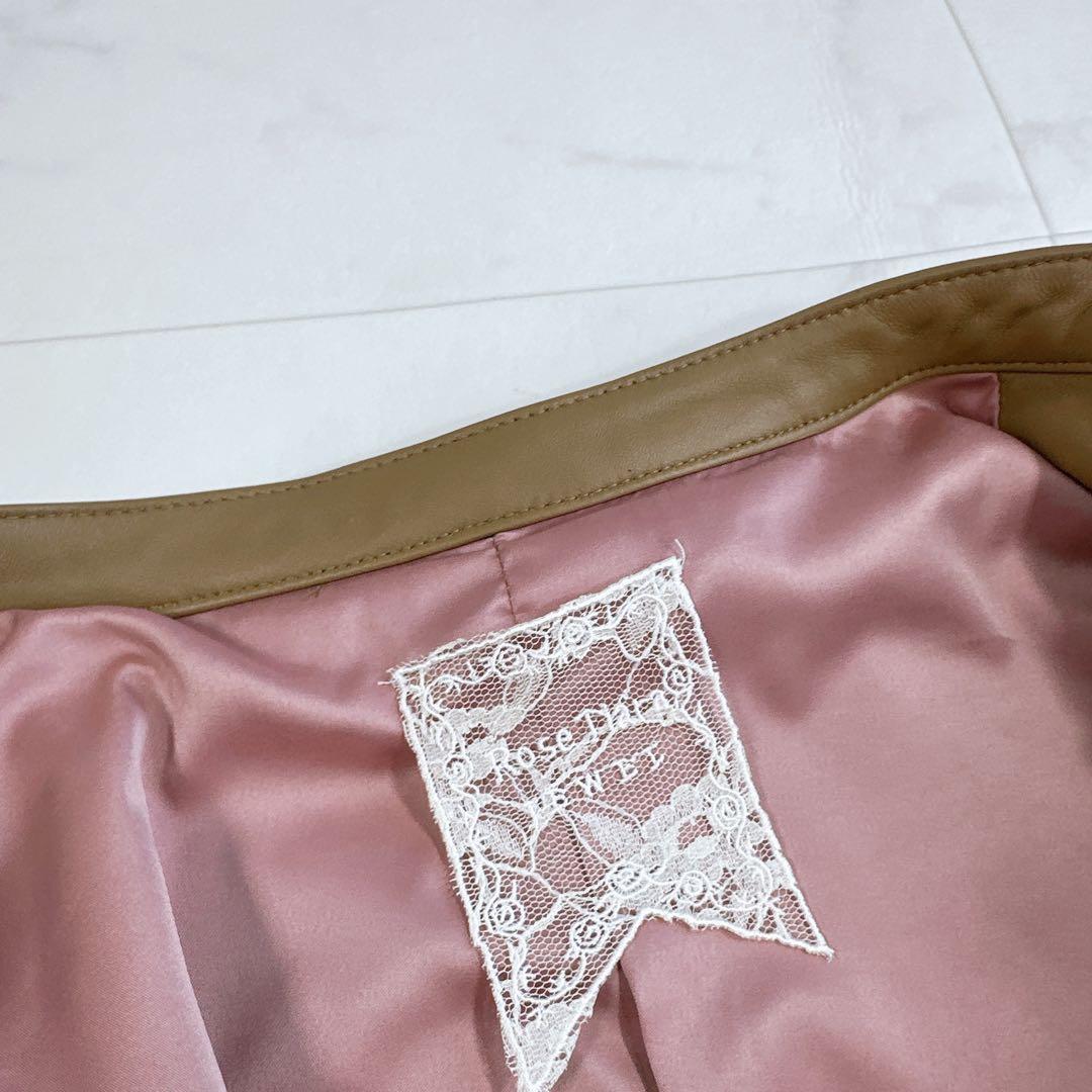 ローズティアラ 超美品　ラムレザー　ライダースジャケット　46サイズ　ブルゾン