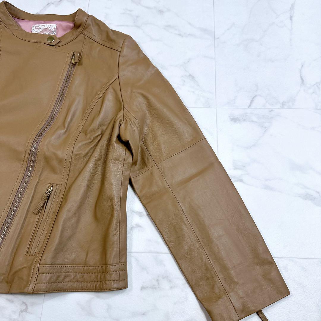 ローズティアラ 超美品　ラムレザー　ライダースジャケット　46サイズ　ブルゾン