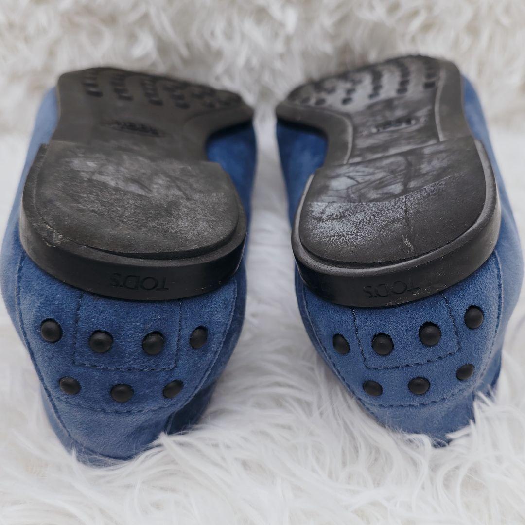 ✨美品✨TOD'S トッズ 本革 スエード ビット ローファー 青 24.5cm