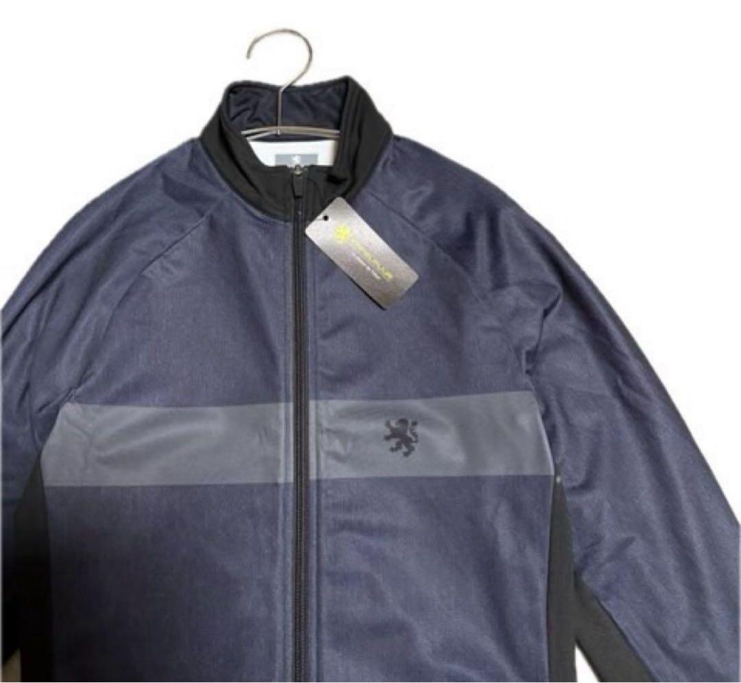 ■新品■　カペルミュール　M　裏起毛ジャケット　グレー　ボーダーデニムプリント