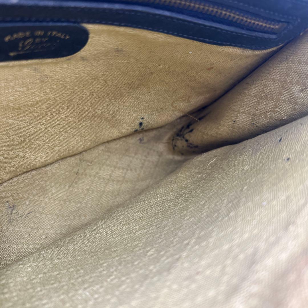 GUCCI GGスプリーム ショルダーバッグ PVC ネイビー オールドグッチ