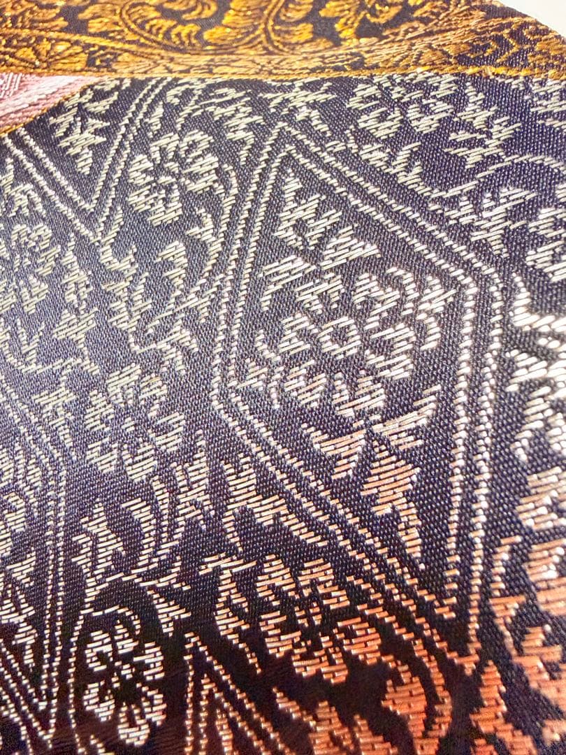 高級 袋帯 正絹 六通柄 ゴールド 金糸使用 フォーマル 訪問着 留袖 色虫