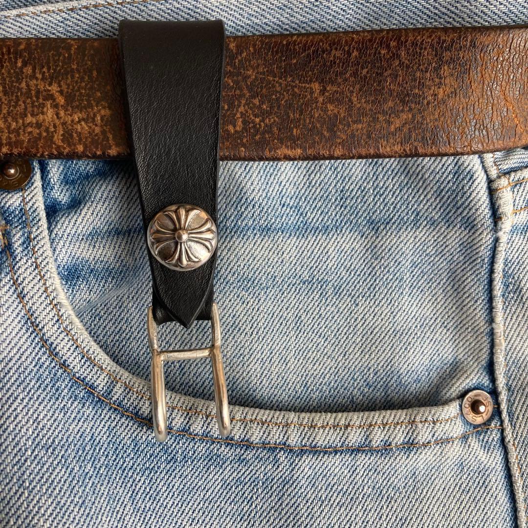 シルバー925 クロスボール　レザーベルト　BWL