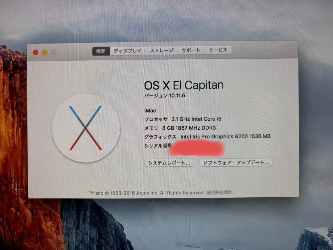 Macデスクトップ iMac Retina 4K,21-5inch, Late2015 A1418