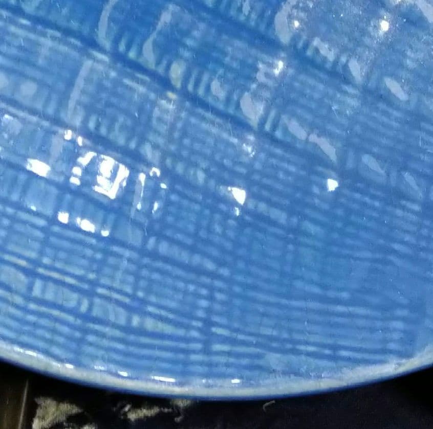 ♣アンティーク・ヴィンテージ品【染付祥瑞】網柄・有田焼⬛バイオレットブルー大皿