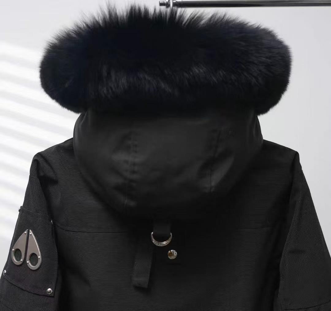 MOOSE KNUCKLESブラックダウンジャケット ファー付き