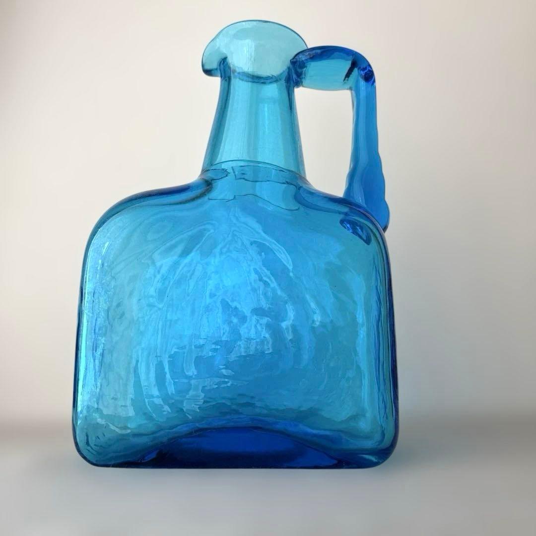 倉敷ガラス　片手付花瓶　花瓶　瓶　吹きガラス