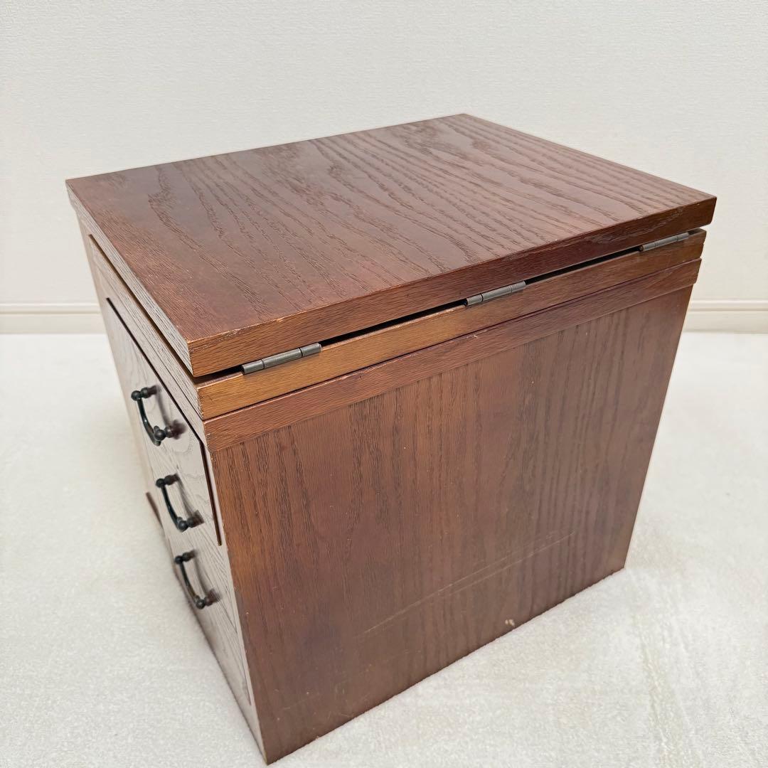 折りたたみ　文机　書斎机　座卓　レトロ　アンティーク　引き出し付