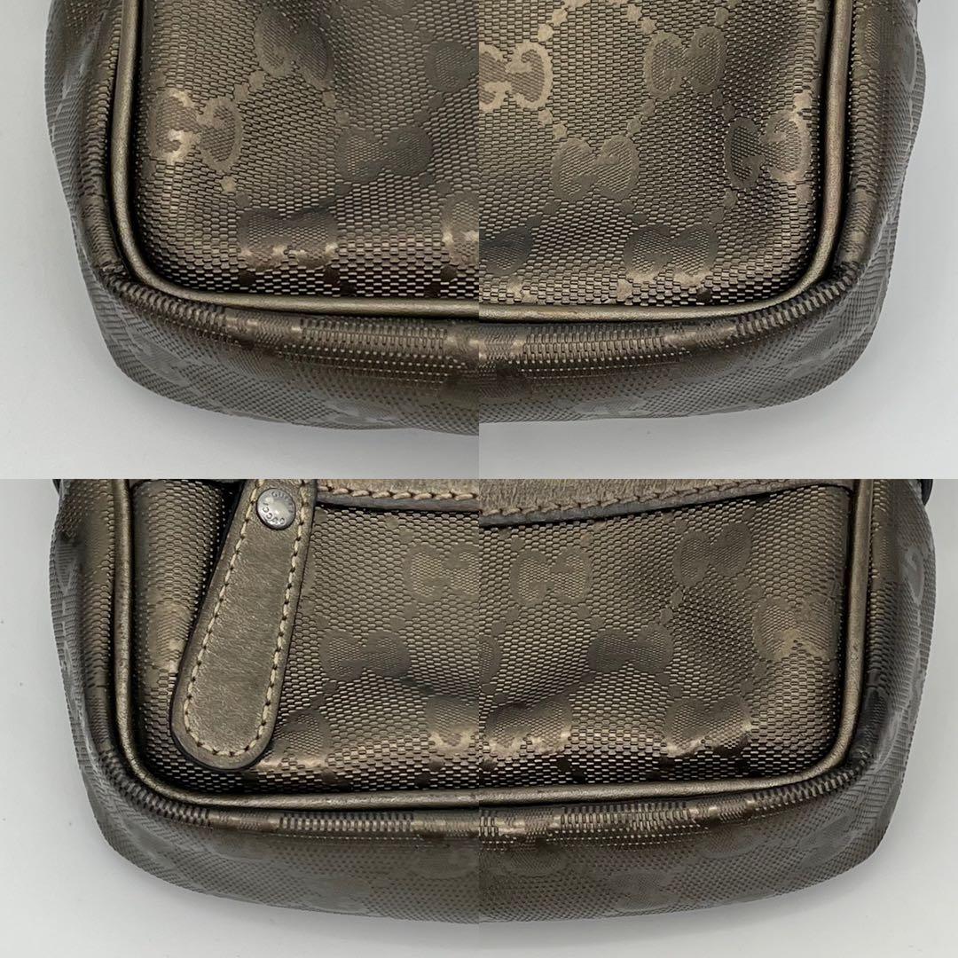 GUCCI ショルダーバッグ ポシェット 斜めがけ GGインプリメ ロゴ PVC