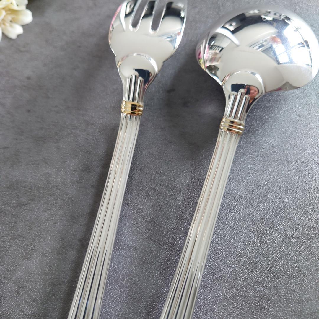 希少 美品 クリストフル アリアゴールドリング サービングセット 2点