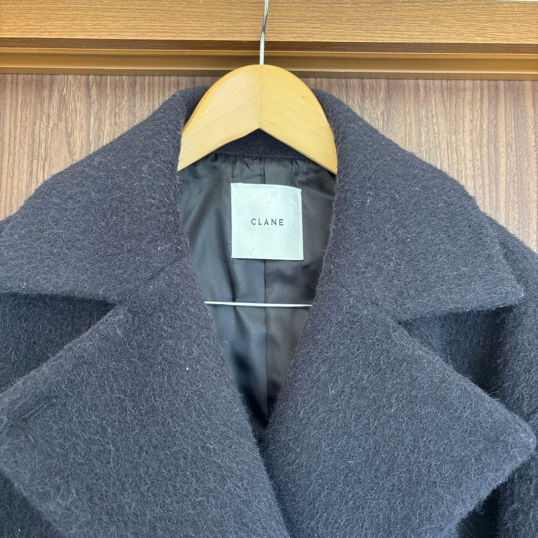 clane OVER LINE DOUBLE COAT ブラック