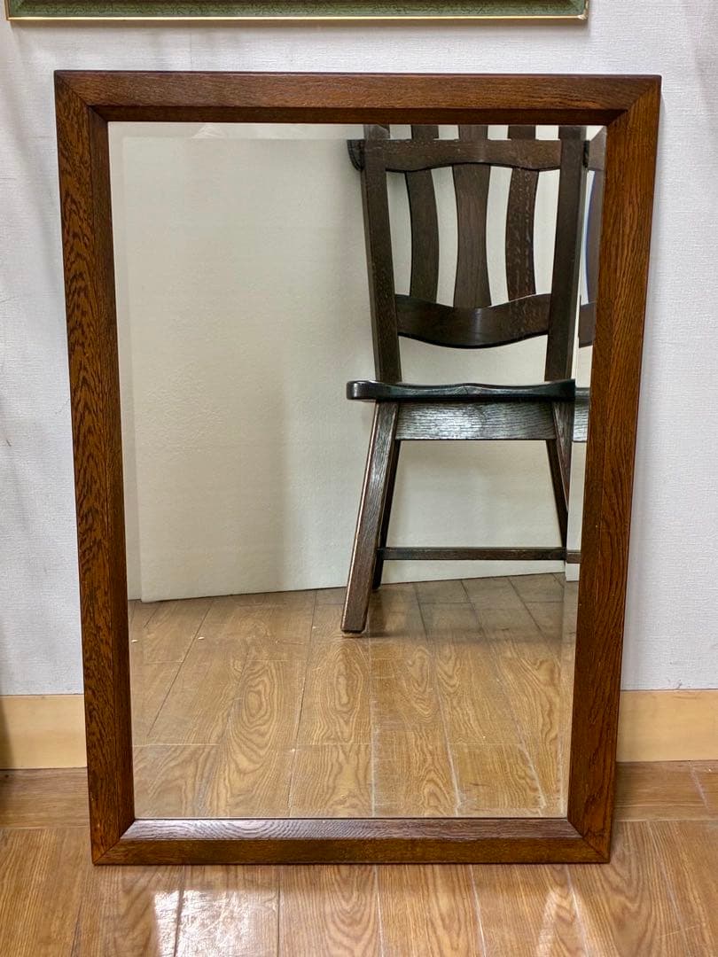 管343☆英国製☆アンティーク☆オーク☆クラシックミラー☆壁掛け鏡