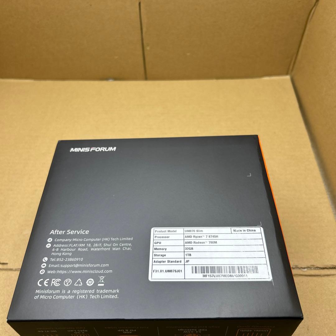 ジャンクMINISFORUM UM870 Slim ミニpc 32GB 1TB