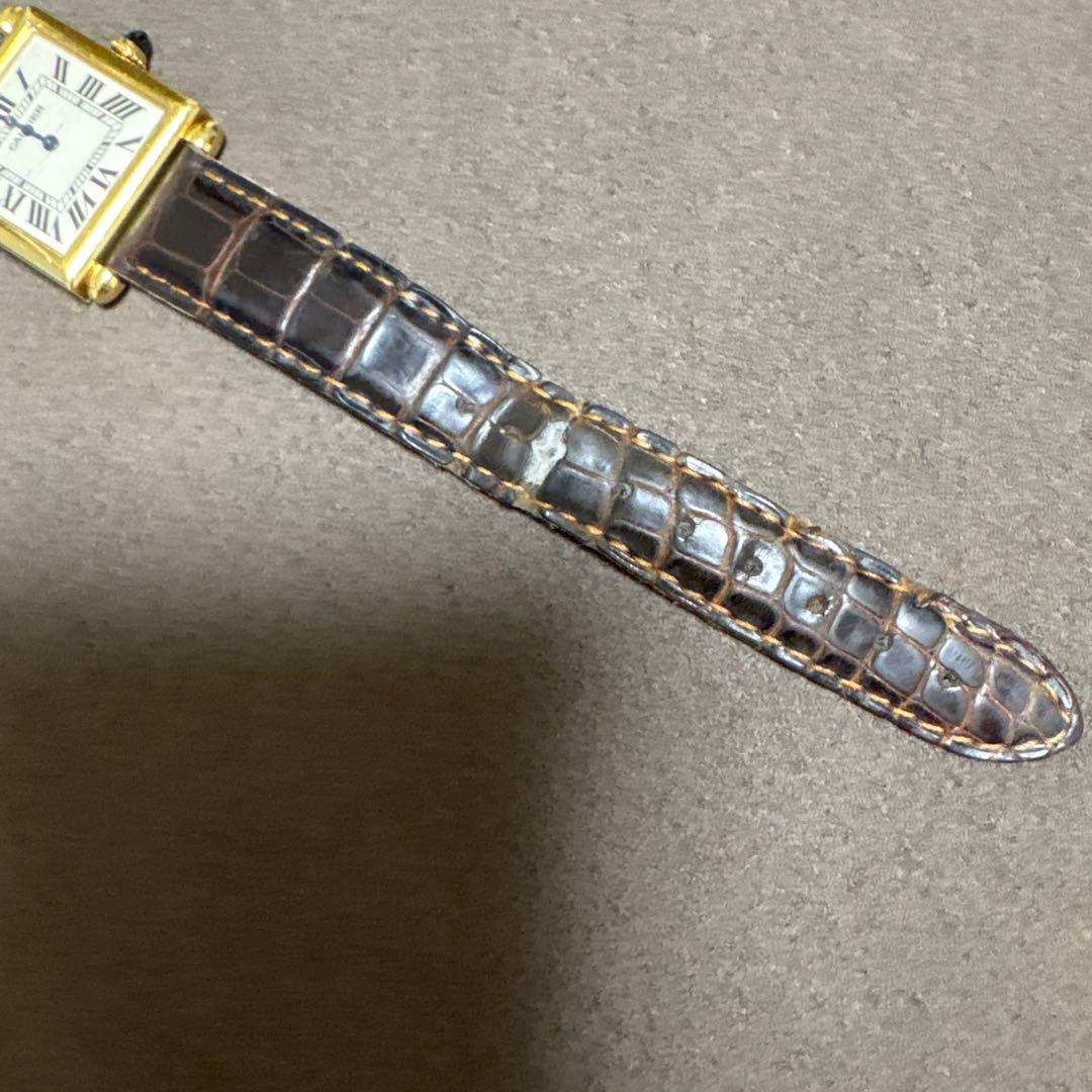 は*か様 [CARTIER]カルティエ　タンクオビュ　K18X革ベルト　レディス