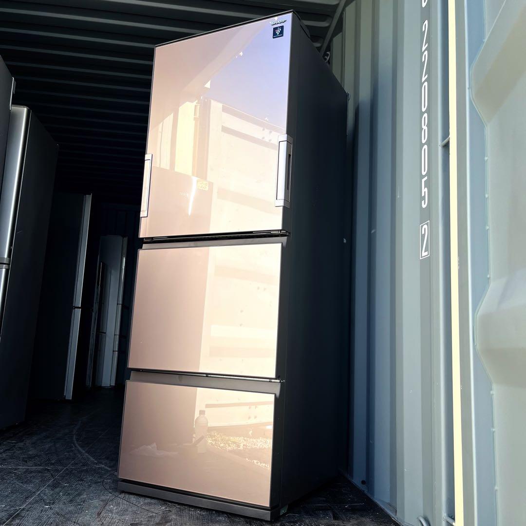 77取付無料！SHARPプラズマクラスター搭載メタリックブラウン3ドア冷蔵庫！