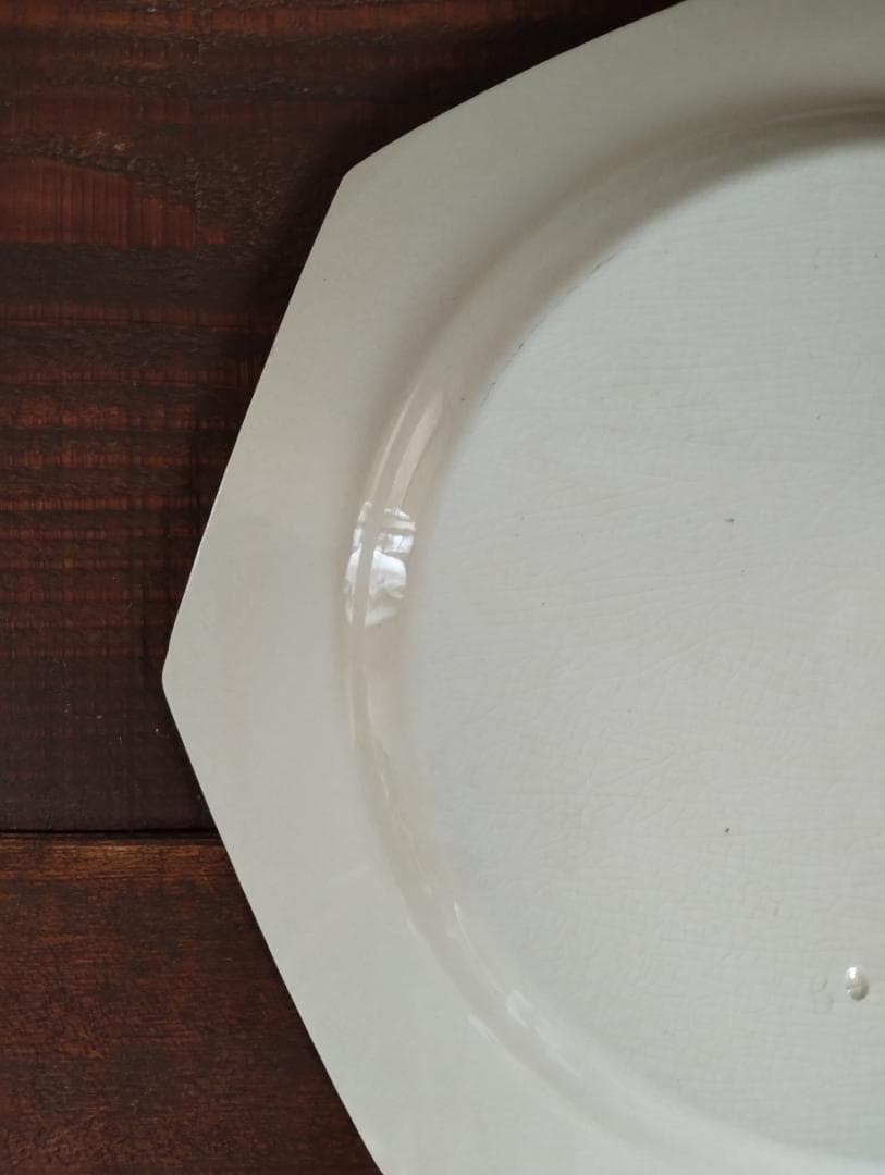 オクトゴナルプレート　フランスアンティーク　クレイユモントロー　八角皿　ディナー