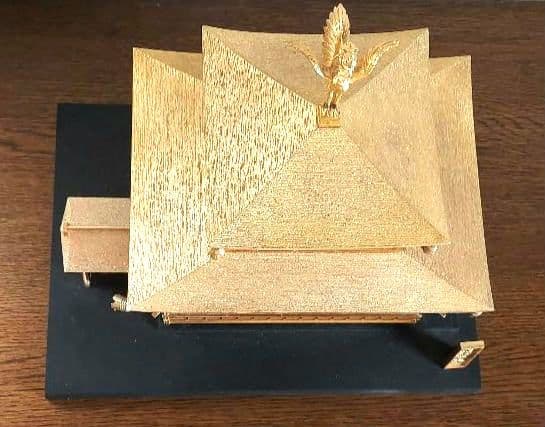 金メッキ　金閣寺　金箔　縁起物　美術置物　飾り物