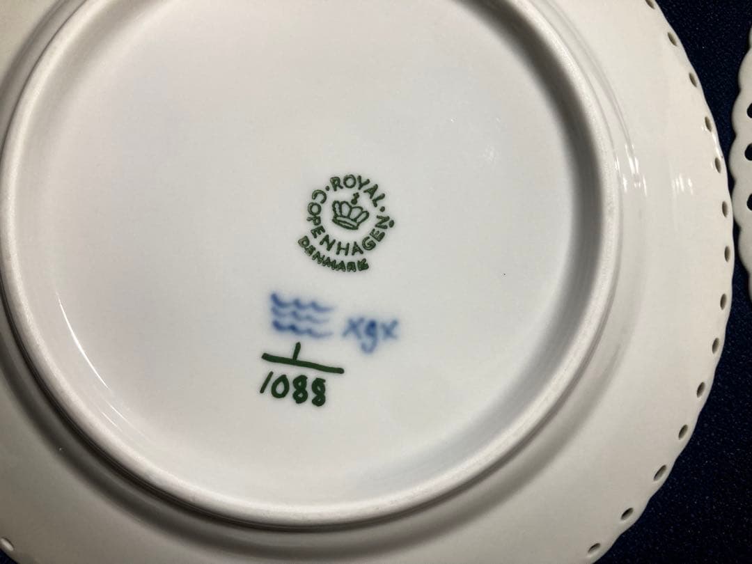 ロイヤルコペンハーゲンブルーフルーテッド フルレースプレート15㎝×6枚　綺麗