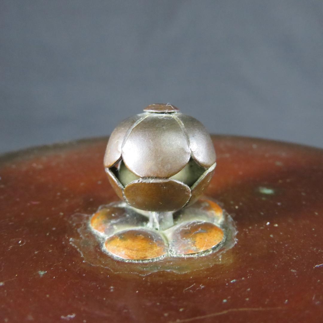 筒釜 茶釜 竹 梅 錆あり 合い箱 木箱 茶道具 茶器 銅