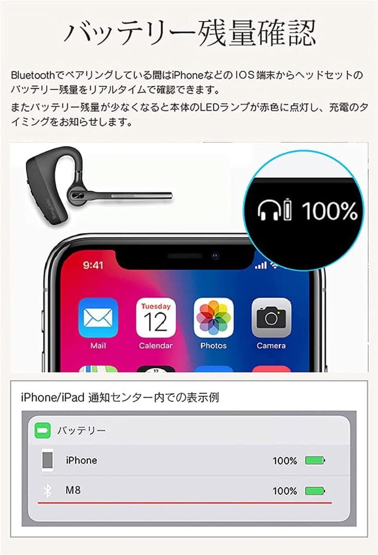 Bluetooth 5.0 ヘッドセット