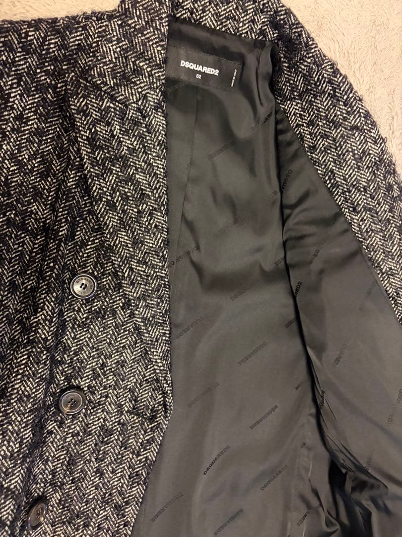 【試着のみ】DSQUARED2 メンズツイードコート　サイズ52