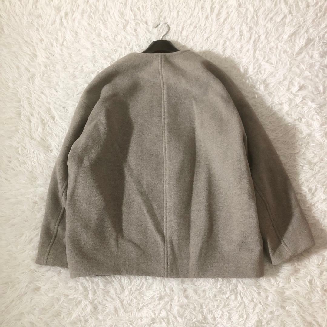 ノーブル MTRカラーレスジップショートコート カシミヤ ベージュ