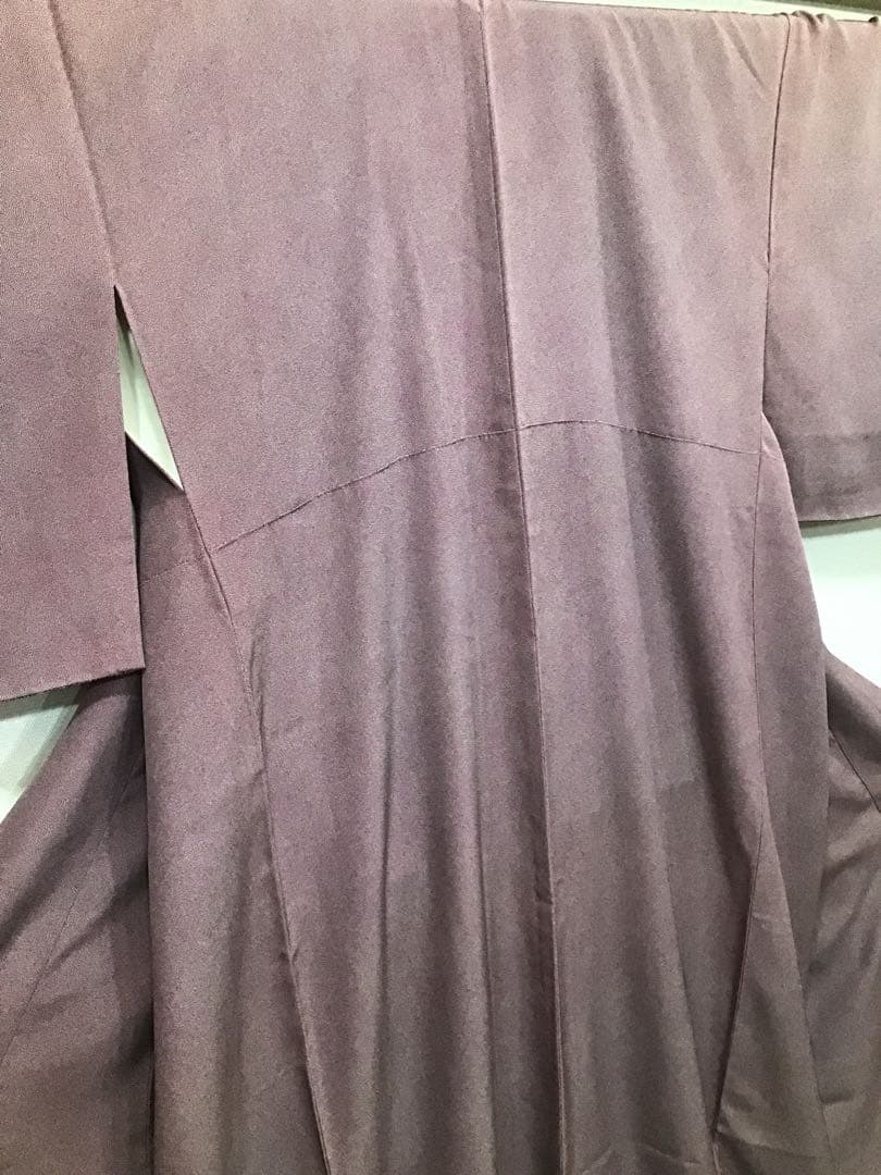 【1592】江戸小紋　極鮫　深紫　袷　しつけ糸付き　ゆったりサイズ