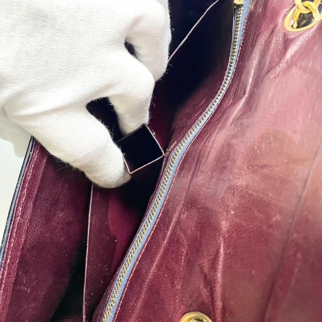 ららシャネル　マドモワゼル　ラムスキン　ターンロック　チェーンショルダー