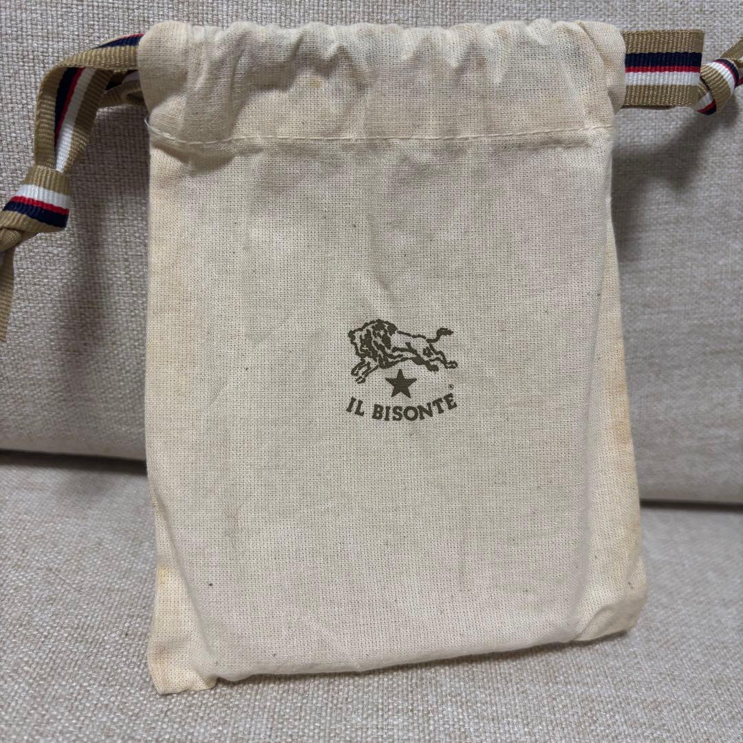 IL BISONTE グレージュ名刺入れ オリジナル袋付き