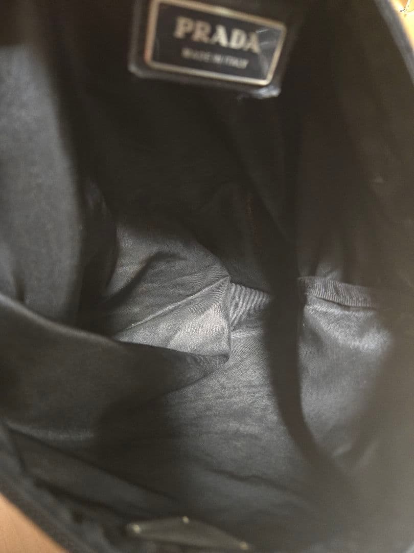 PRADA 三角プレート 黒 ブラック 白タグ テスート ショルダーバッグ