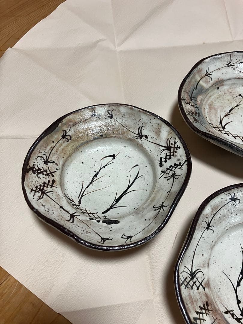 丸田宗彦 粉引唐津四方向付 5客揃