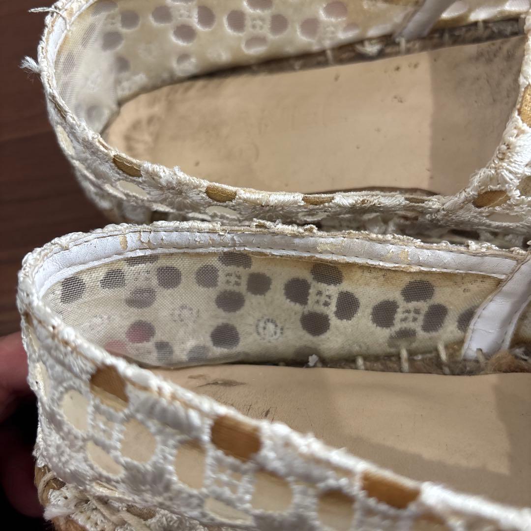 CHANNEL シャネル レース エスパドリーユ サンダル 36