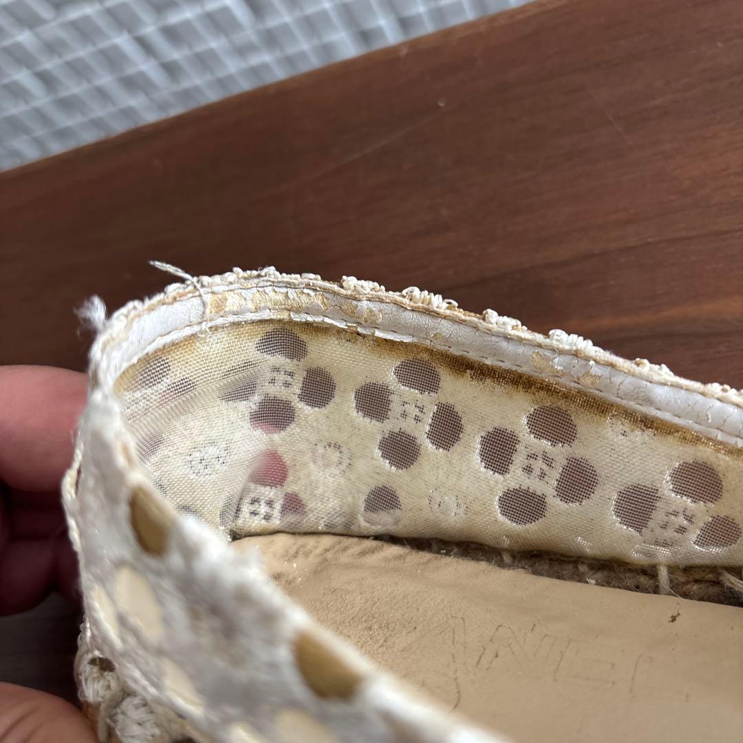 CHANNEL シャネル レース エスパドリーユ サンダル 36