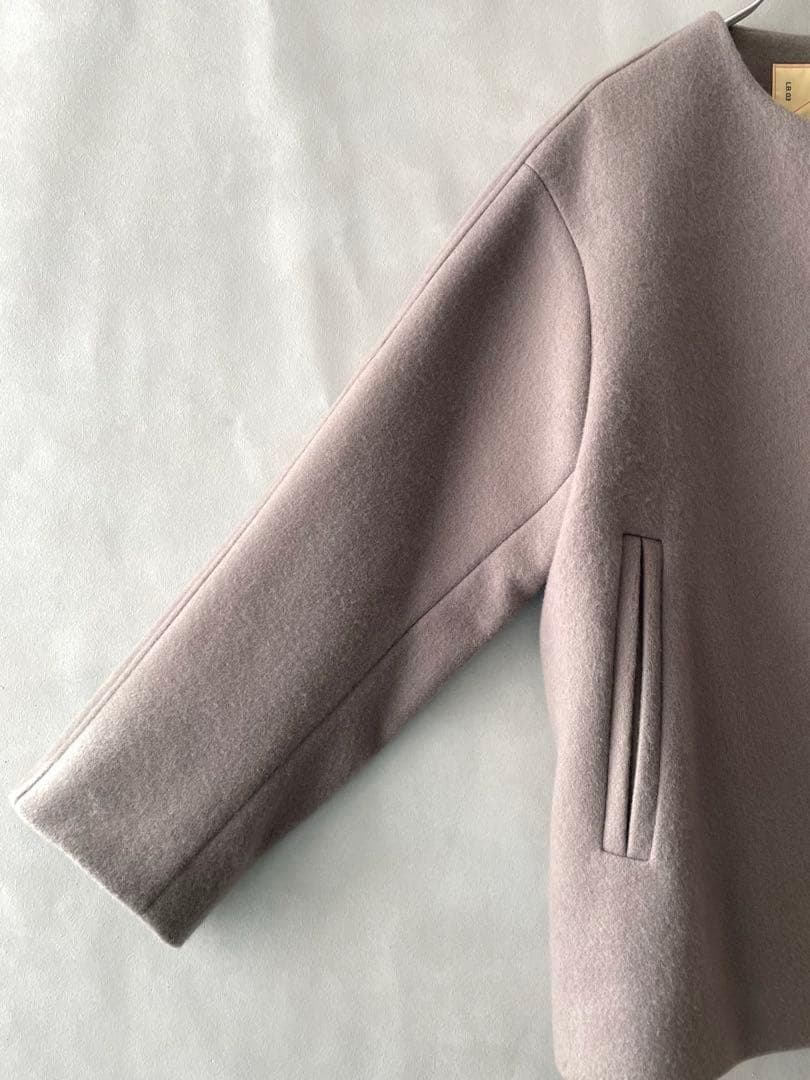 美品✨ナノユニバース　23AW ハミルトンウール　ノーカラーショートコート　S