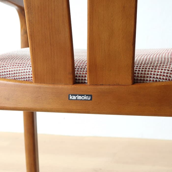 オールド カリモク アームチェア レトロ 肘付イス ③