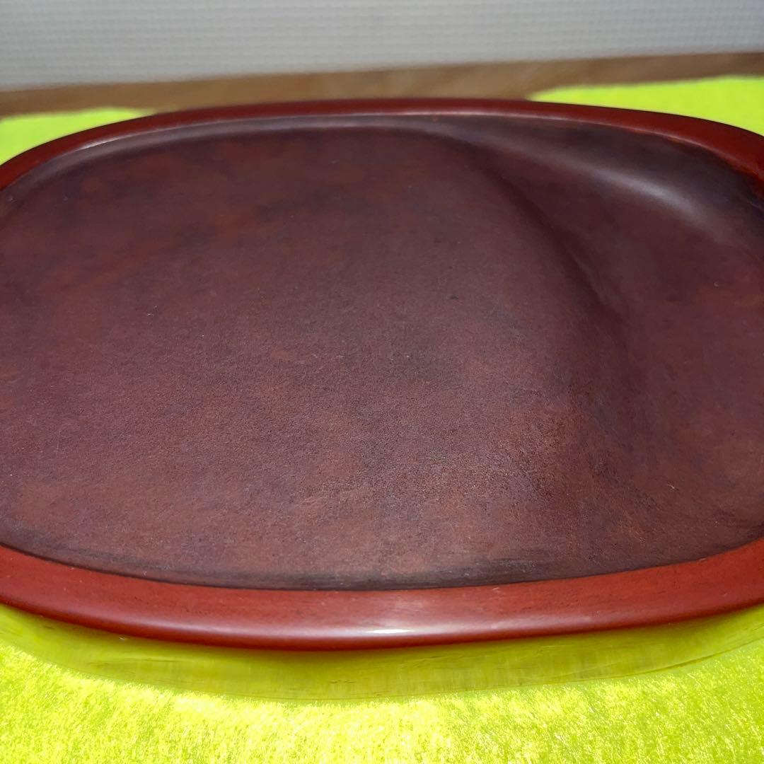 ⭕️岩手県　紫雲石硯　4代　佐藤鐡治　小判型硯　希少　姿が美しい　記念品