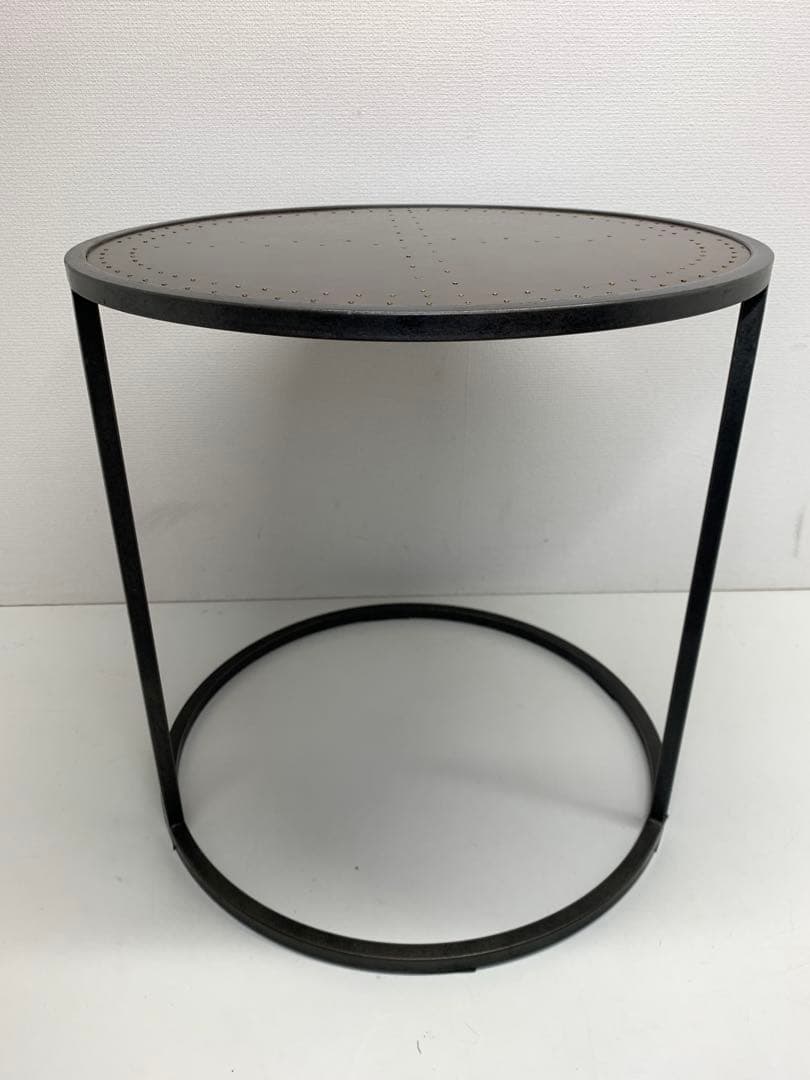 関家具 エルマ ラウンドサイドテーブル50 真鍮板 Φ50cm