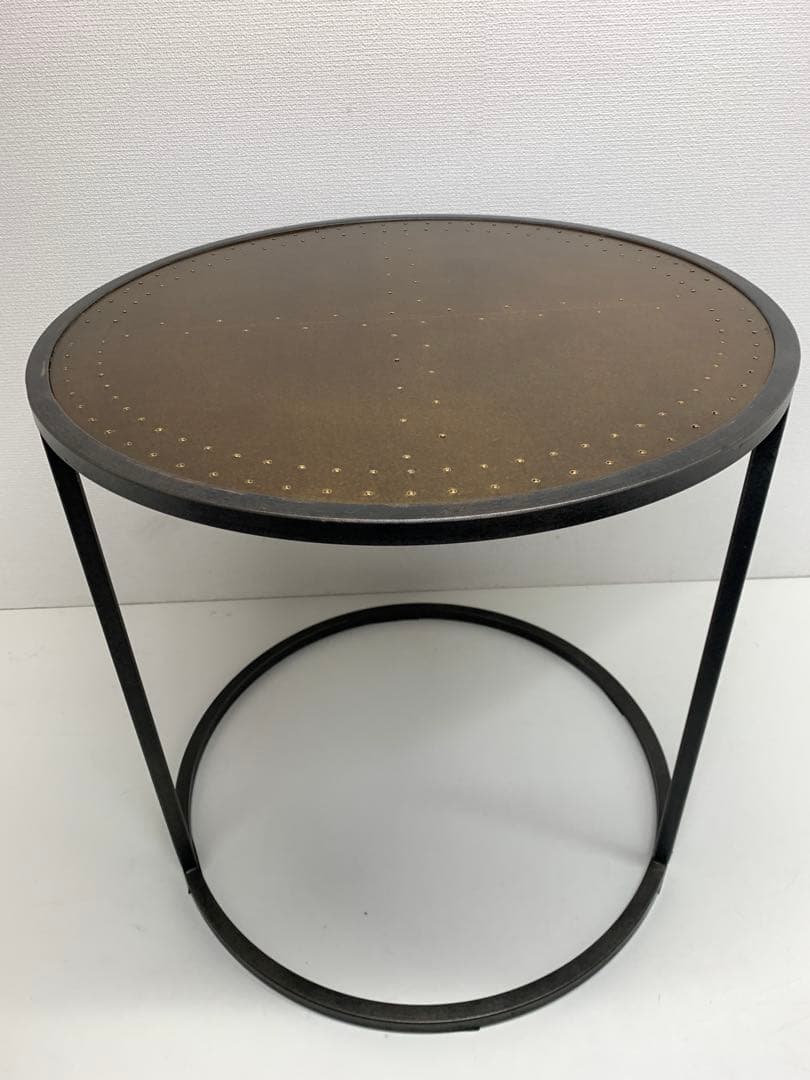 関家具 エルマ ラウンドサイドテーブル50 真鍮板 Φ50cm