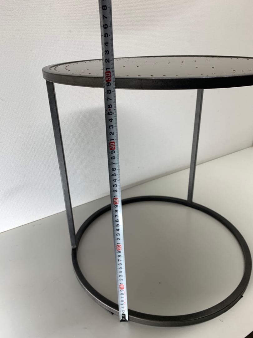 関家具 エルマ ラウンドサイドテーブル50 真鍮板 Φ50cm