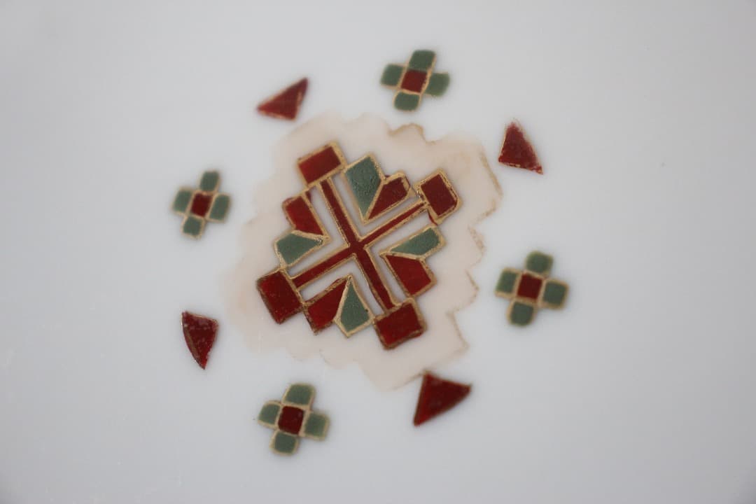 Noritake　オールドノリタケ　金盛り　２４cm　プレート　アールデコ