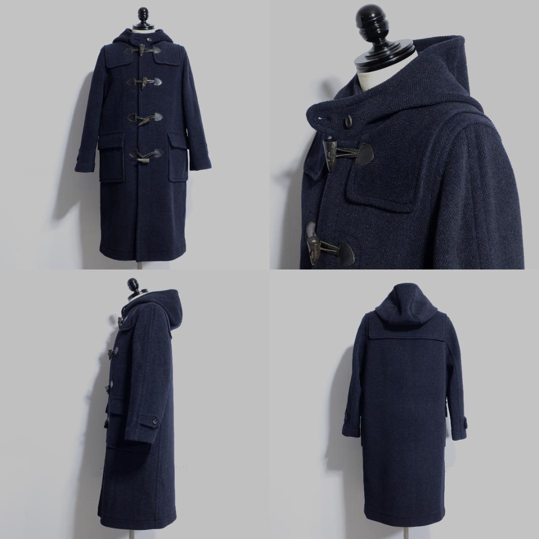 超極上品　ムーアブルック製 カットパイル ダッフルコート ヘザーネイビー