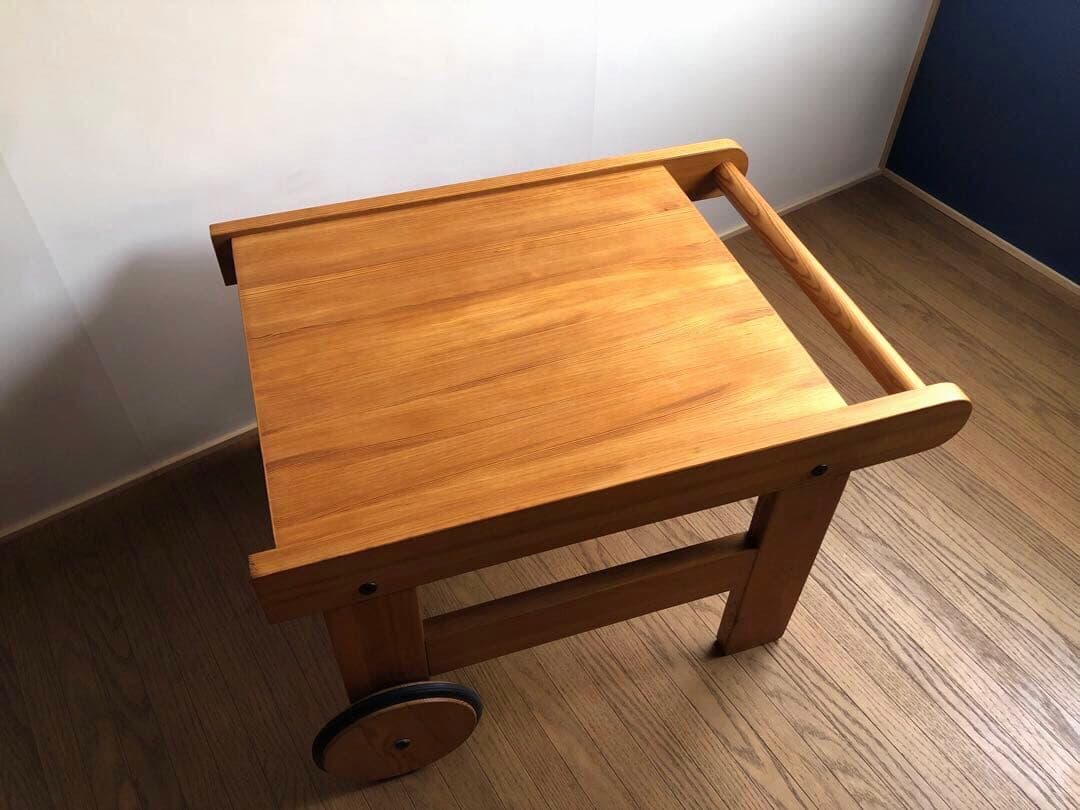 北欧ヴィンテージ スウェーデン製 パイン材 ワゴン トローリー サイドテーブル