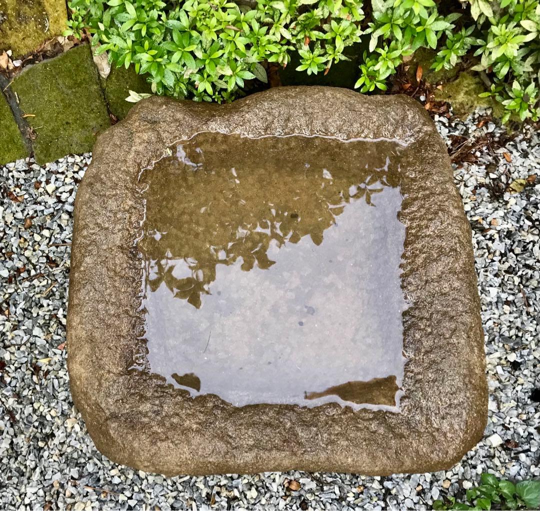【天然石・水鉢・石鉢・手水鉢・蹲】自然石苔玉水石庭園造園庭石バードバスオブジェ