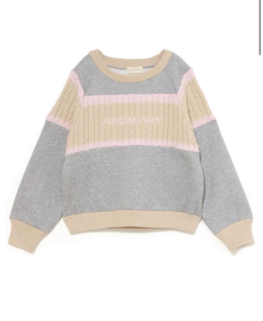 andmary Logo loose sweat gray 新品