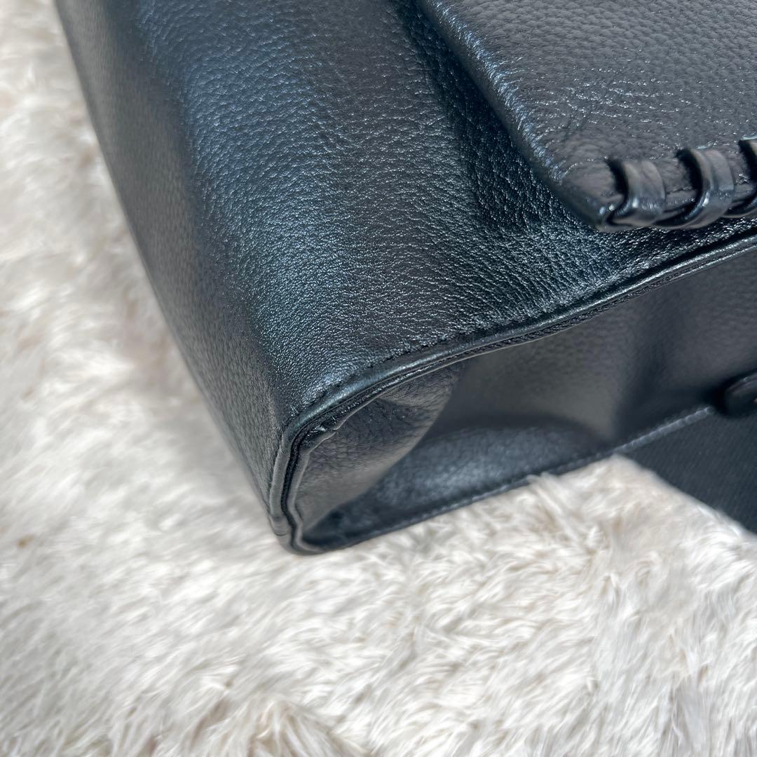 極美品✨　イアパピヨネ　ワイドテープショルダーバッグ　黒　ブラック