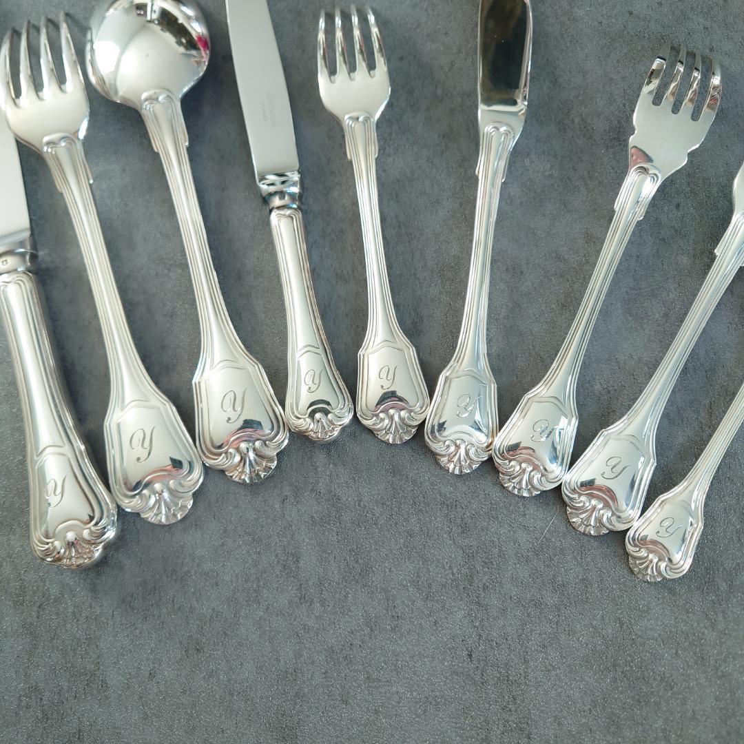 クリストフル ポートロイヤル54点ローマ字入り+ブールカトラリーレスト6点