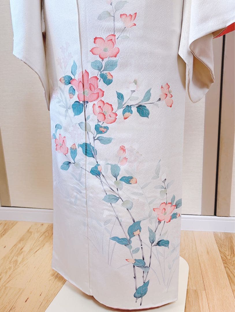 極美品　訪問着　フルセット 本加賀友禅 裄70 卒業式　入学式　L LL 白