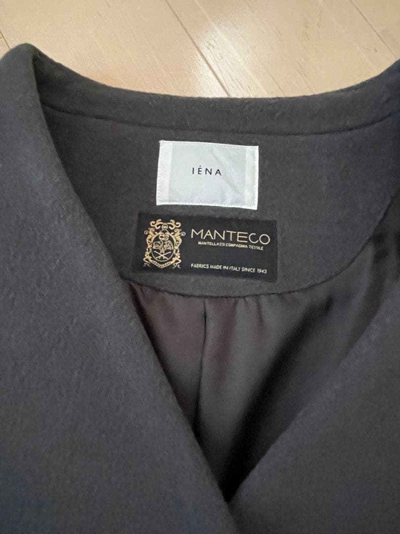 IÉNA MANTECQO ダークグレー ウールコート